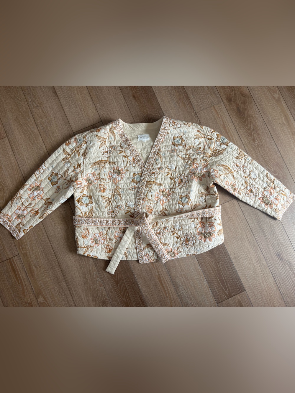 Destination 365 printed quilted wrap jacket Size 2x 100% Cotton Made in India